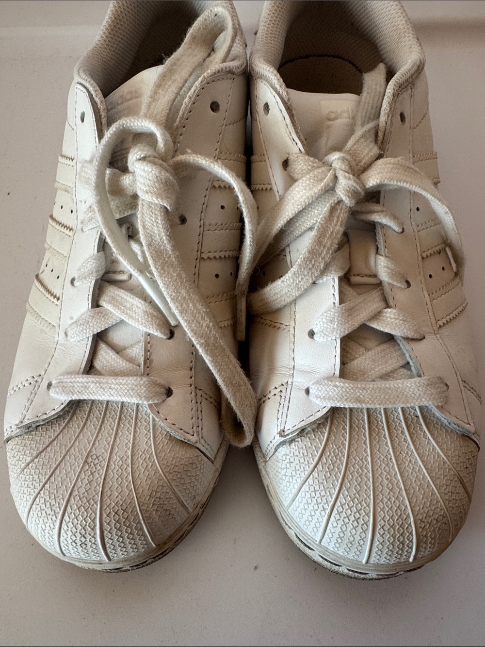White Shell Toe Sneakers - Picture 6 of 9